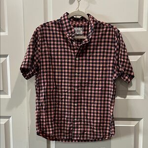 Goodfellow & Co Men's Checkered Shirt - Salmon and Black Sz M Slim